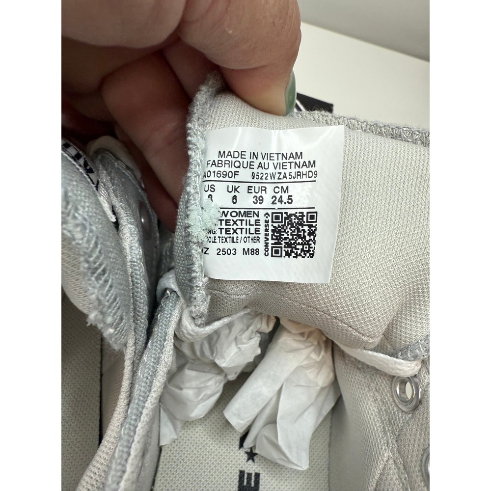 Converse All Star Madison Ox Ash Stone Grey Sneakers A01690F Womens 8 NEW - Picture 5 of 7